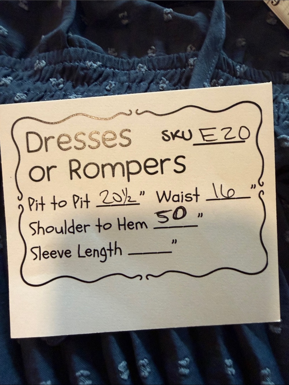 NWT Sleeveless Navy Maxi Dress with Smocked Waist and Tie Neck, Large - Picture 12 of 13